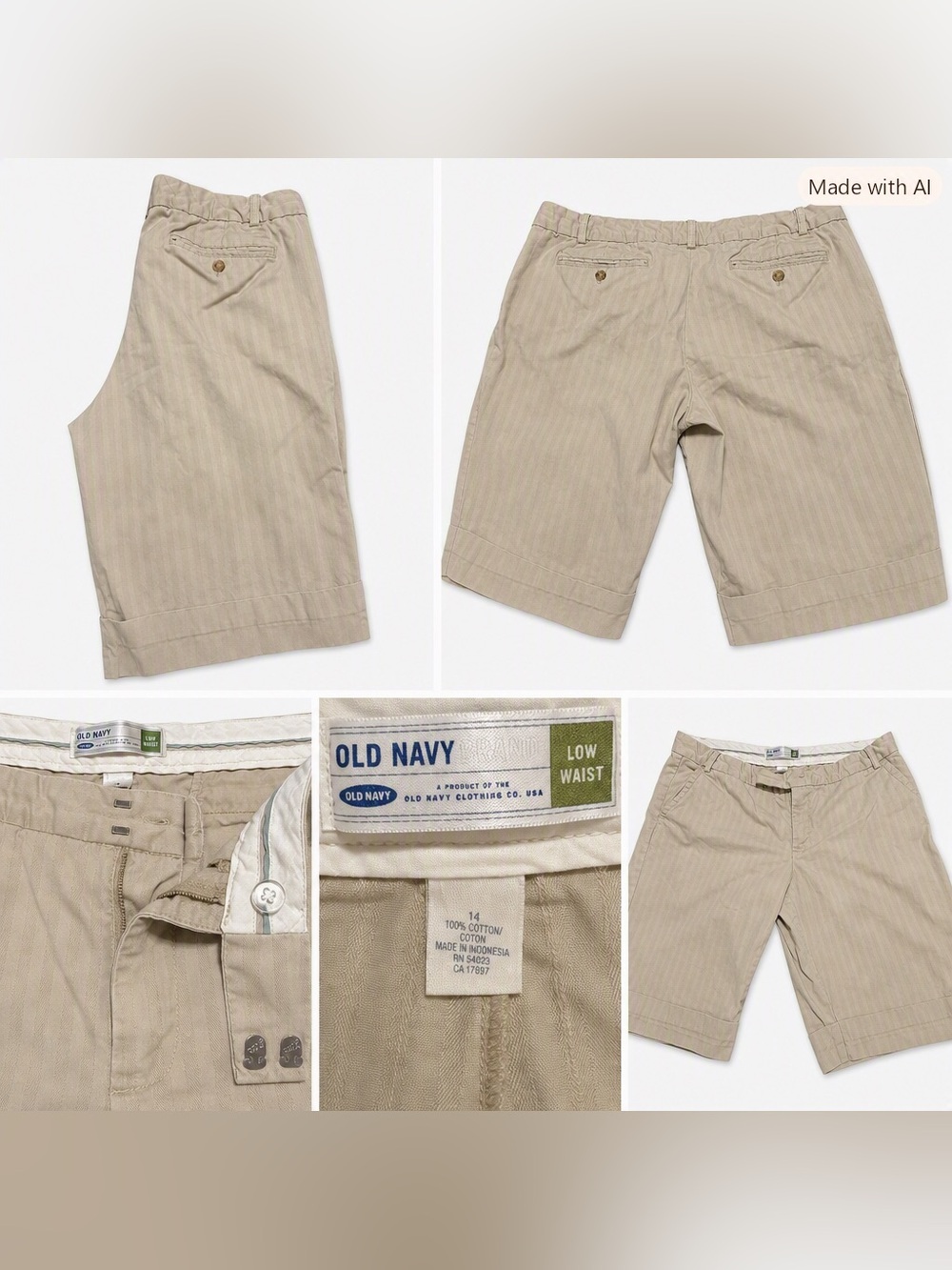 Old Navy Women's Light Beige Bermuda Shorts
